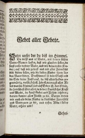 Gebet aller Gebete.