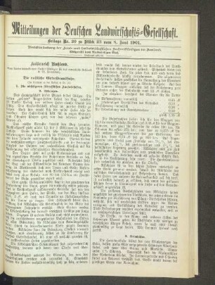 Beilage Nr. 20 zu Stück 23 vom 8. Juni 1901.