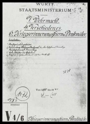 Feiern und Auszeichnungen aus Anlaß des Krieges von 1870/71 und der Reichsgründung