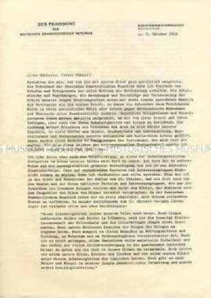 Offener Brief von Wilhelm Pieck an die Wähler in Westberlin (mit Kuvert)