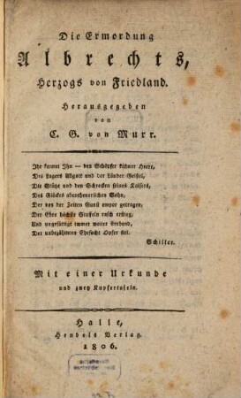 Die Ermordung Albrechts von Wallenstein