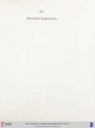 III. Herrschaft Rappoltstein