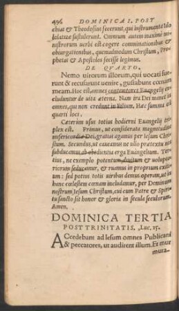 Dominica Tertia Post Trinitatis ...