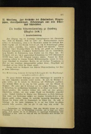 ¬Die¬ deutsche Lehrerversammlung zu Hamburg Pfingsten 1896