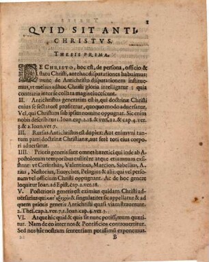 Disputatio theologica quod papa Romanus sit antichristus ille, de quo prophetae et apostoli praedixerunt : quae VII. et XXI. Septemb. horis antemeridianis in auditorio theologico habebitur