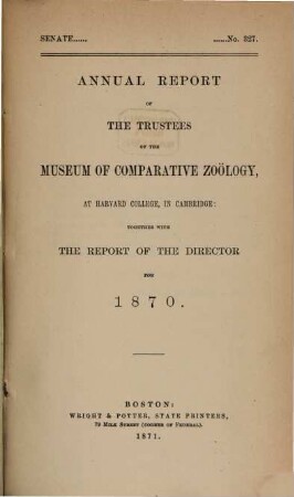 Annual report. 1870 (1871)