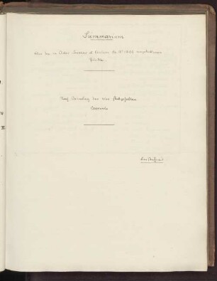 Summarium über die in Actis Senatus et Civium de ao. 1846 vorgenommenen Pünkte.