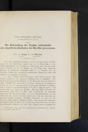 Vierte medicinische Abteilung.