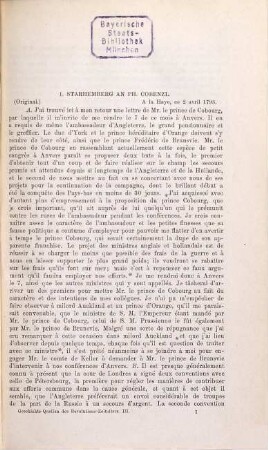 Quellen zur Geschichte der Politik Oesterreichs während der französischen Revolutionskriege (1793 - 1797) : mit besonderer Berücksichtigung der Verhältnisse Oesterreichs zu Frankreich und Preussen; Urkunden, Staatsschriften, diplomatische und militärische Actenstücke, sowie vertrauliche Correspondenzen nach bisher ungedrucken Original-Documenten und Copien der K. K. Oesterreichischen Archive, 1. Anfänge des Ministeriums Thugut (Mai bis December 1793)