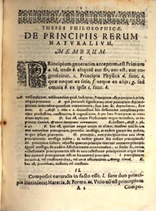 Theses Philosophicae De Principiis Rervm Natvralivm