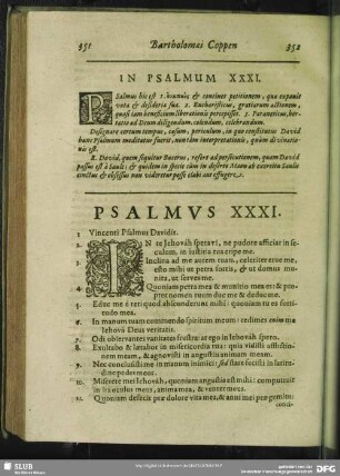 In Psalmum XXXI. Psalmus XXXI.