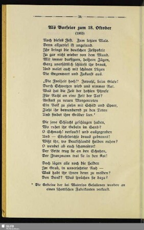 Als Vorfeier zum 18. Oktober : (1863)