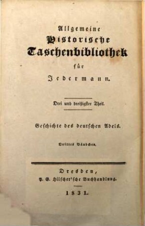 Geschichte des deutschen Adels, 3