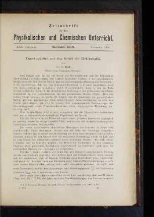 Unrichtigkeiten aus dem Gebiet der Elektrostatik.