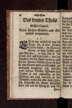 Erstes Capitel. Vom Küchen-Garten und Gewächse insgemein
