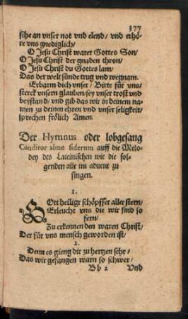 Der Hymnus oder lobgesang Conditor alme siderum ...