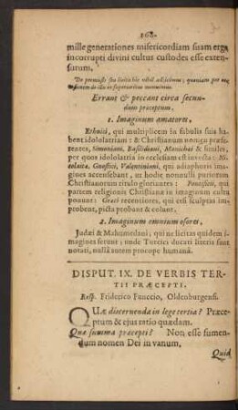 Disput. IX. De Verbis Tertii Praecepti.