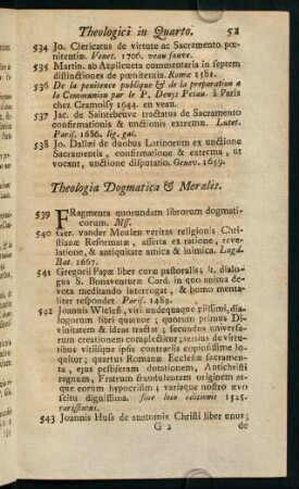 51-77, Theologia Dogmatica & Moralis - Concionatores & Catechetici