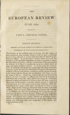 Present State of French Historical Literature