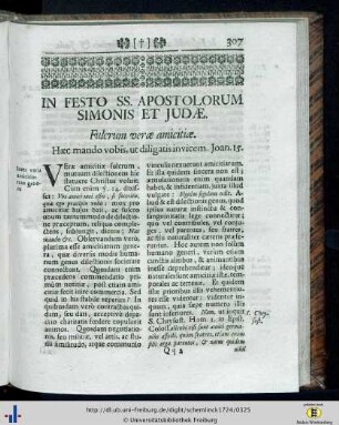 In festo apostolorum Simonis et Judae