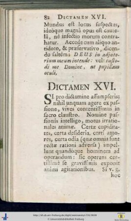 Dict. XVI - XX.