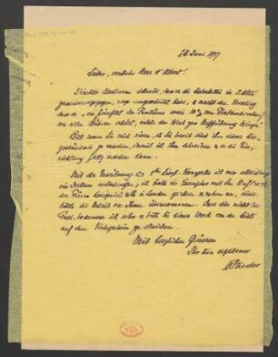 Brief an Eugen d' Albert : 15.06.1917