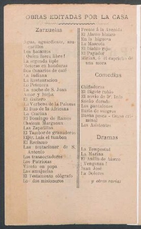 Obras editadas por la casa