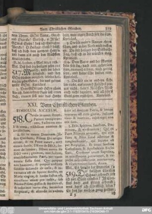 XXI. Vom Christlichen Glauben.