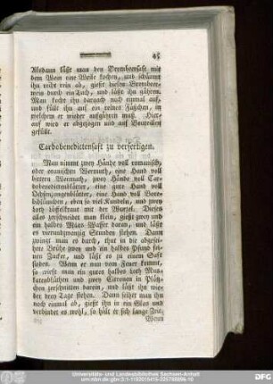 Cardobenedictensaft zu verfertigen.