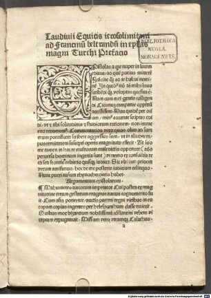 Epistulae magni Turci : mit Vorrede des Autors an Francinus Beltrandus