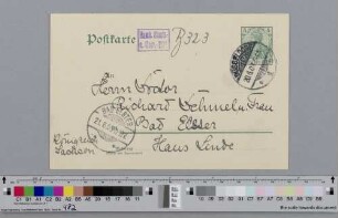 Postkarte an Richard Dehmel u. Ida Dehmel