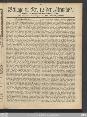 Beilage zu Nr. 12 der „Urania“.