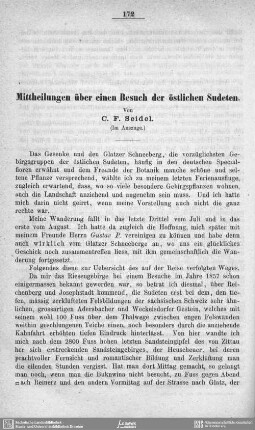 Mittheilungen über einen Besuch der östlichen Sudeten