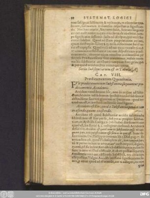 Cap. VIII. Praedicamentum Quantitatis.