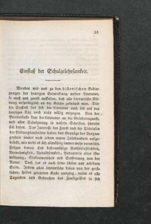 Einfluß der Schulgelehrsamkeit.
