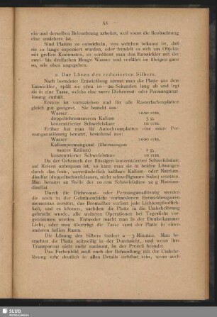 Das Lösen des reduzierten Silbers