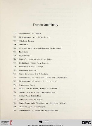 Tassensammlung (Nr. 715-749)