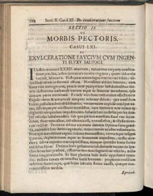Sectio II. De Morbis Pectoris.