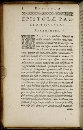 Epistolae Pauli ad Galatas. Argumentum