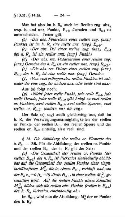 § 14. Die Abbildung der reellen or. Elemente des h.Rn.