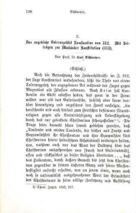 198-224 Das angebliche Toleranzedikt Konstantins von 312