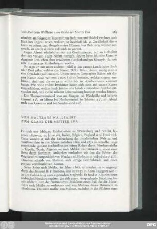 Von Maltzans Wallfahrt Zum Grabe Der Mutter Eva