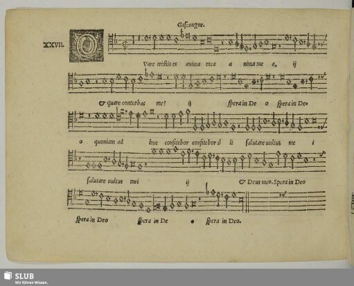 XXVII. Gascongne, Mathieu: Quare tristis es anima mea