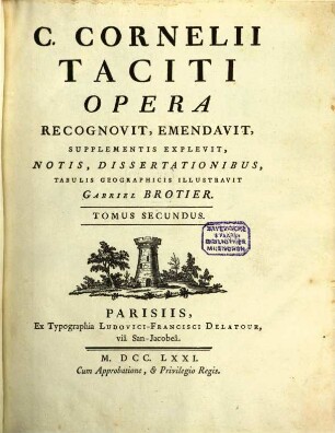 C. Cornelii Taciti Opera. 2