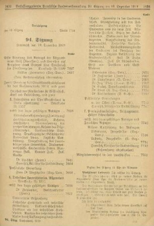 94. Sitzung. Mittwoch den 10. Dezember 1919
