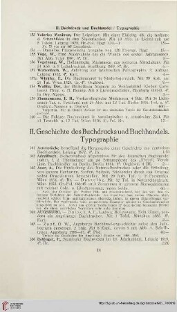 II. Geschichte des Buchdrucks und Buchhandels / Typographie