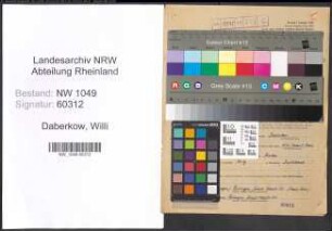 Entnazifizierung Willi Daberkow , geb. 29.05.1912 (Bauingenieur)