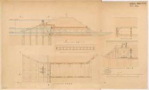Schutzwehr Monatskonkurrenz Februar 1876: Grundriss, Aufriss, Querschnitt, Details; 2 Maßstabsleisten