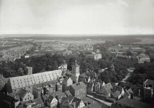 Augsburg, Rotes Tor : Augsburg. Stadtteilansicht mit Rotem Tor