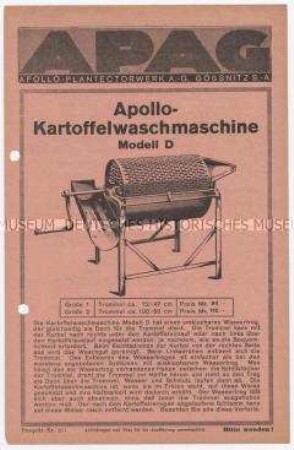 Apollo-Kartoffelwaschmaschine